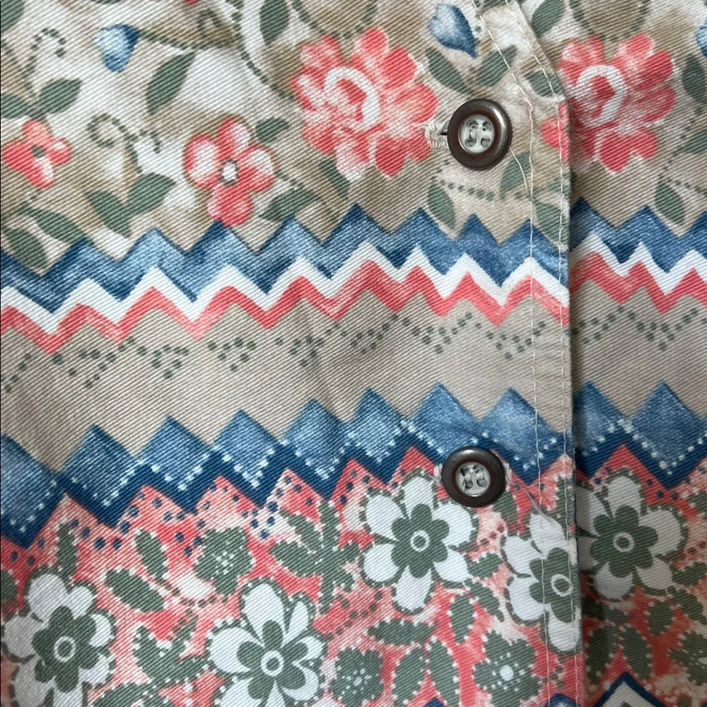 Vintage Vivaldi Jeanswear Cottagecore Floral Patchwork Vest Large Boho Prairie♠️